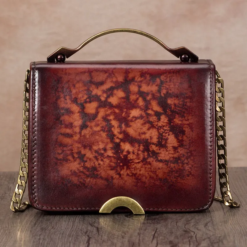Small Women's Leather Crossbody Satchel Bag Purse Shoulder Handbags for Women